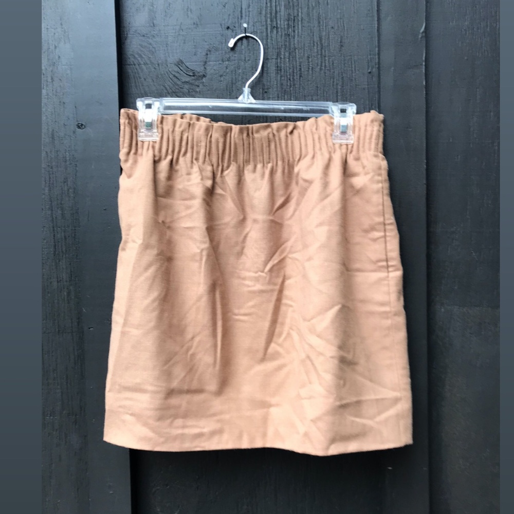 J Crew khaki tanwool lined mini skirt